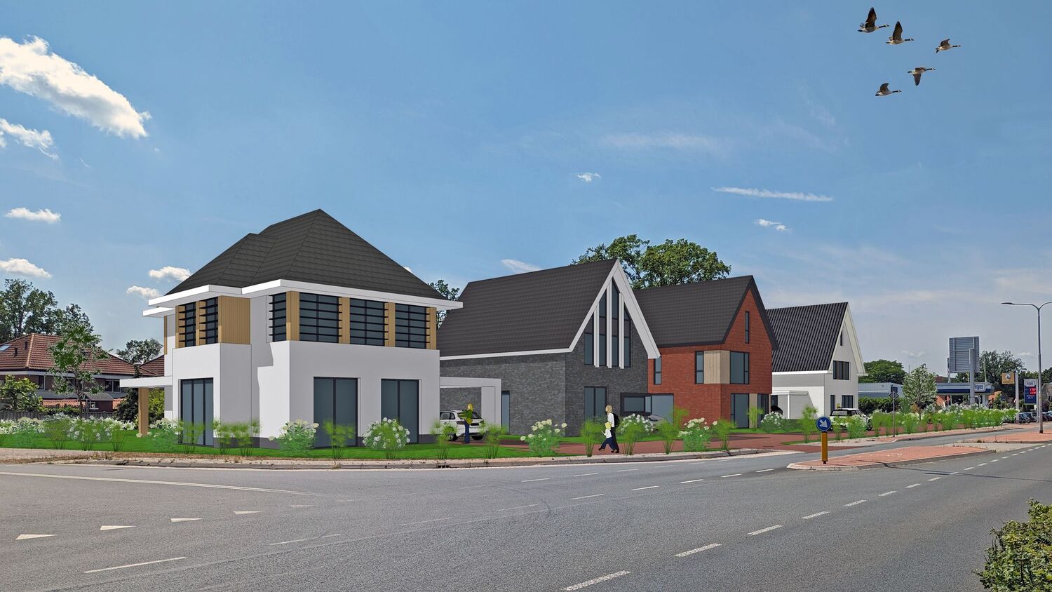 Bouwkavels vijfsprong