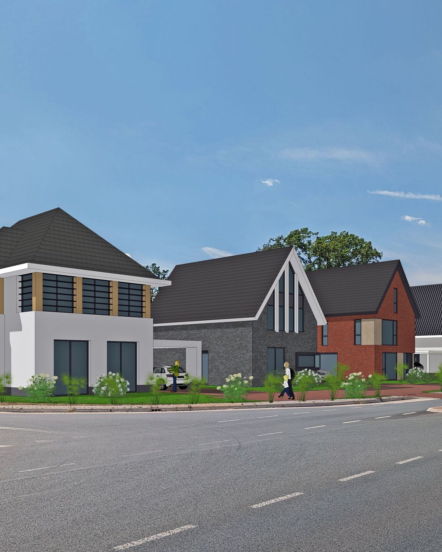 Bouwkavels vijfsprong